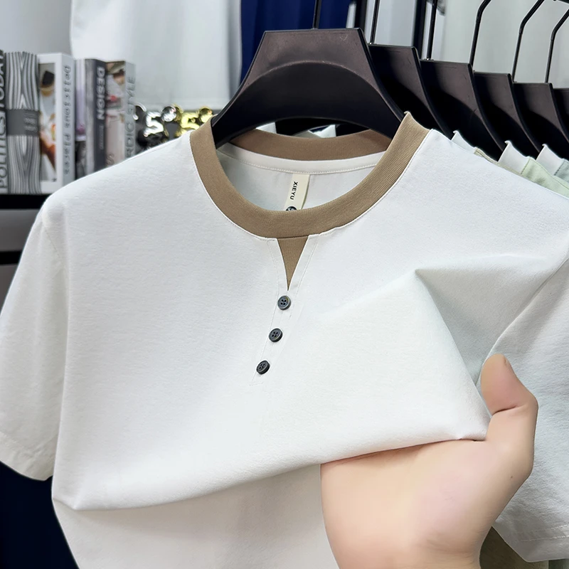 Mens Short Sleeve Henley Neck  - Embellish Knit reseña y precio