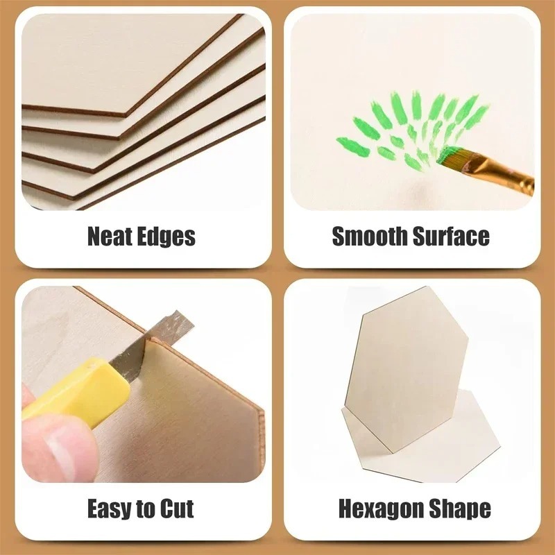 10-120mm Wooden Hexagon Blank  - Craft Embellishments reseña y precio
