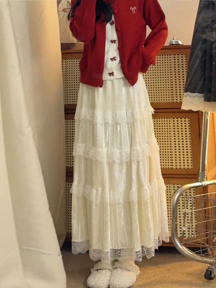 Elegant High Waist  Skirt in S - Elastic Lace Trim reseña y precio