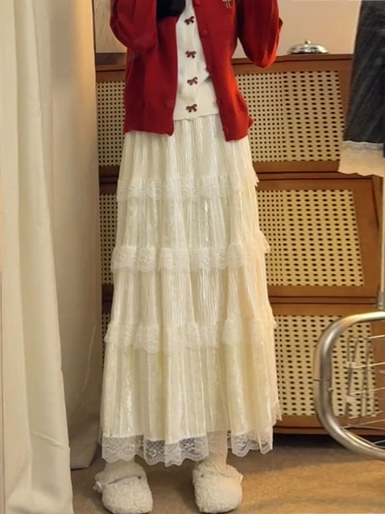 Elegant High Waist  Skirt in S - Elastic Lace Trim reseña y precio
