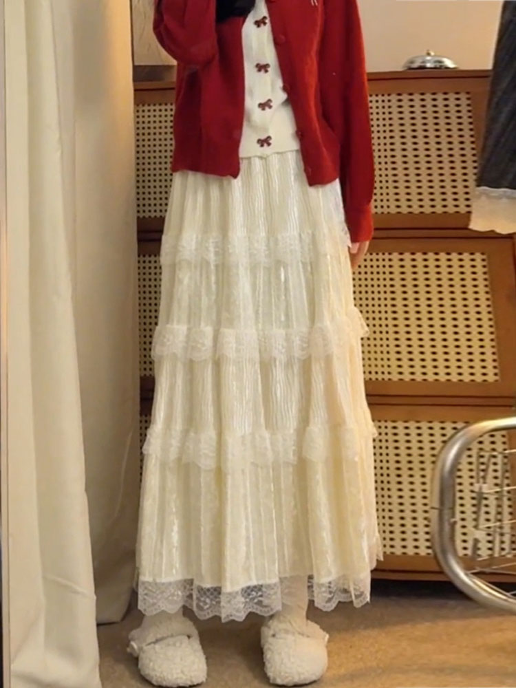 Elegant High Waist  Skirt in S - Elastic Lace Trim reseña y precio