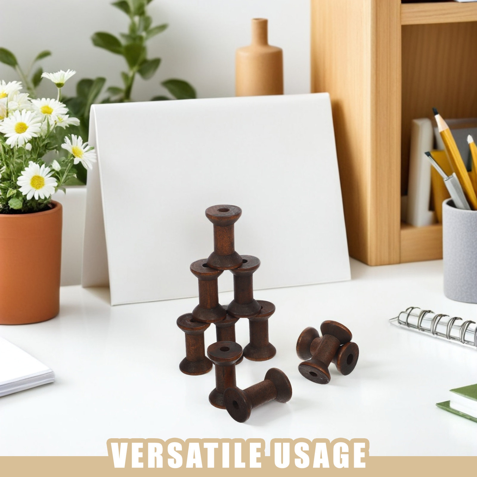 10Pcs Handcrafted Wooden Spool - Embroidery Craft reseña y precio