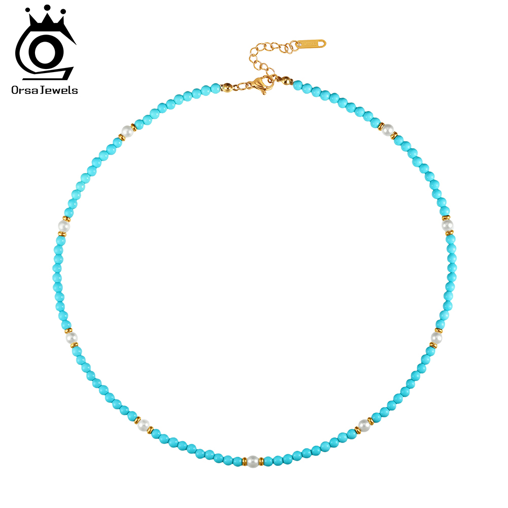 ORSA JEWELS Bohemian 18K Fashi - Pearl Trim Chain reseña y precio