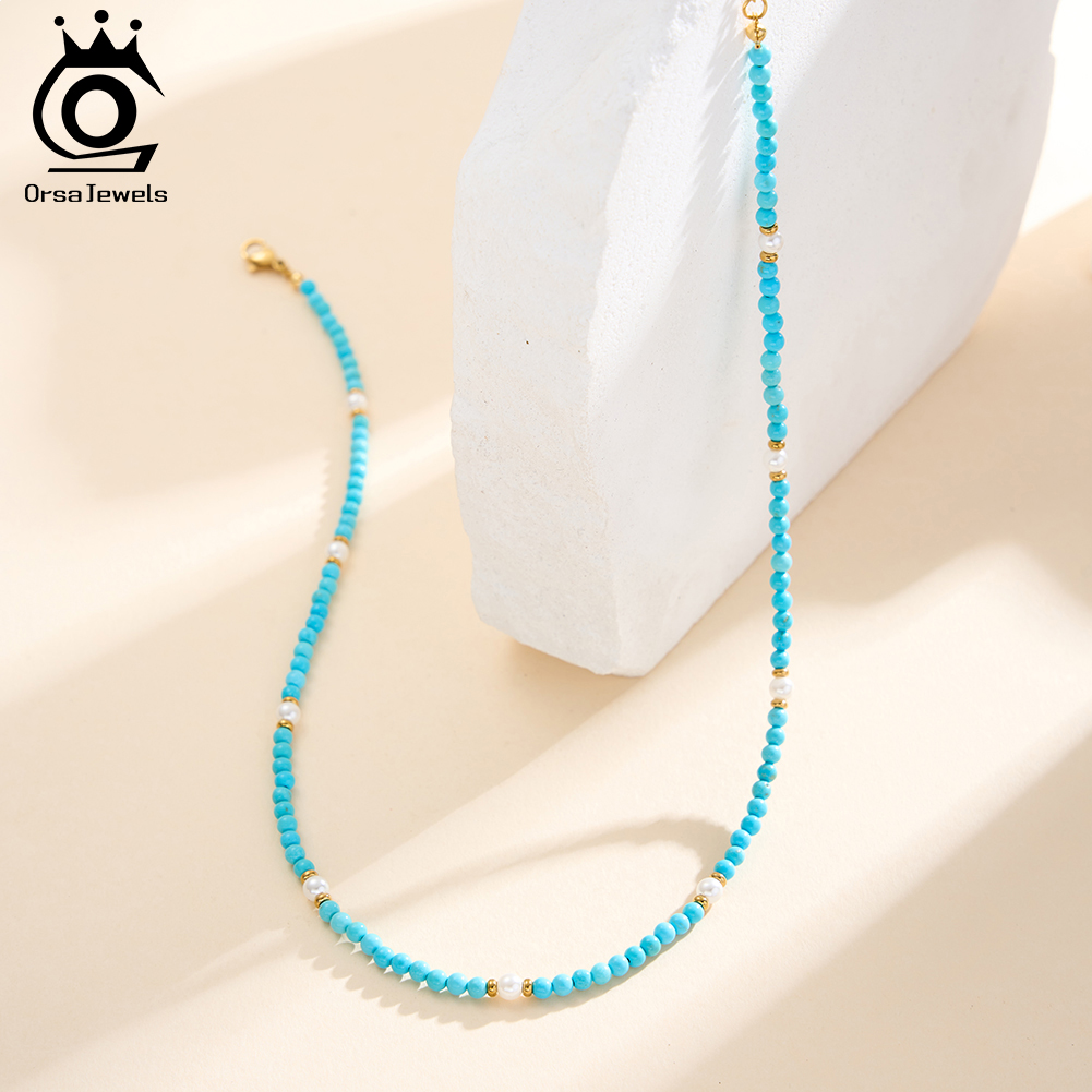 ORSA JEWELS Bohemian 18K Fashi - Pearl Trim Chain reseña y precio