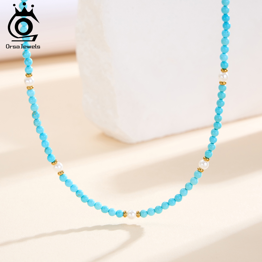 ORSA JEWELS Bohemian 18K Fashi - Pearl Trim Chain reseña y precio