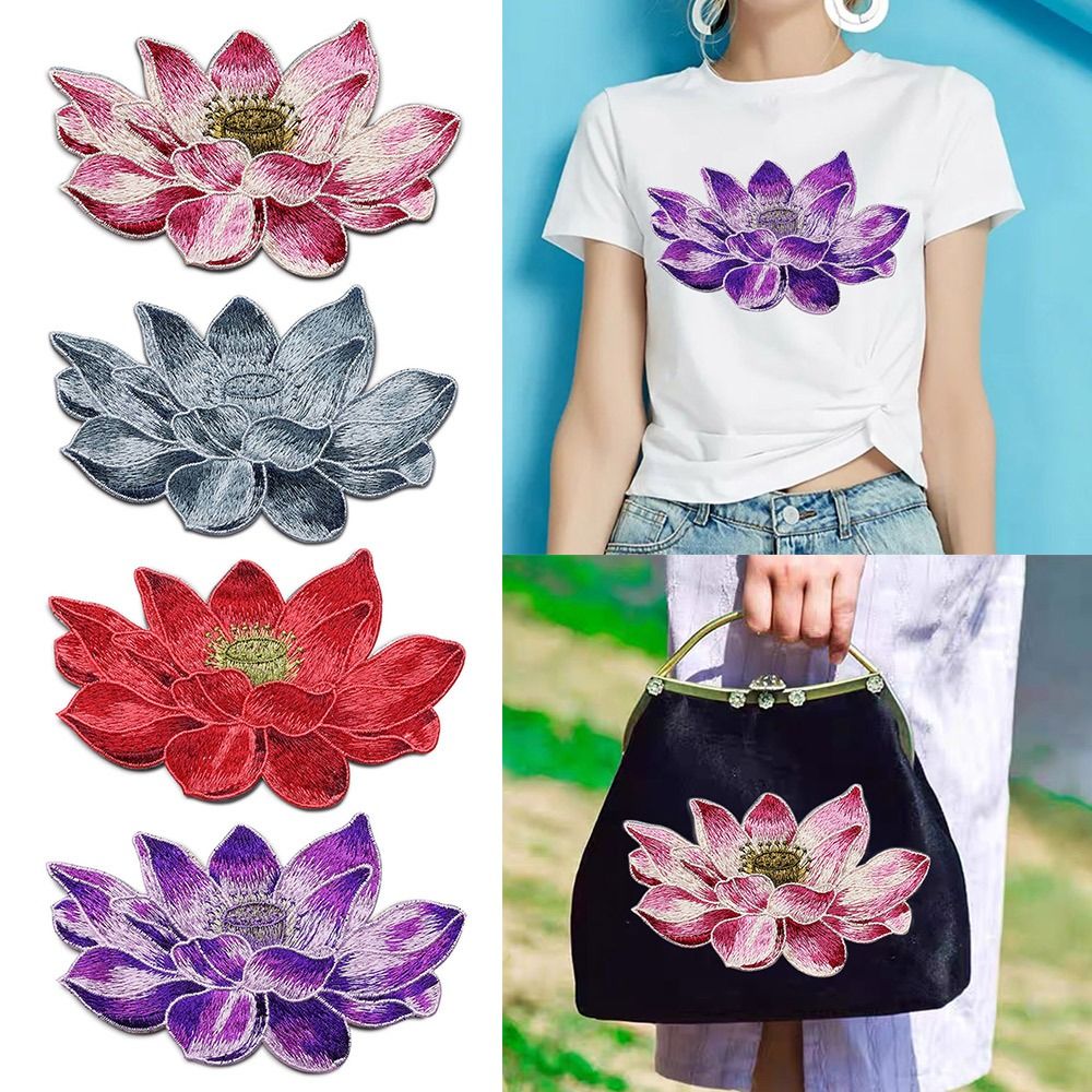 Soft Lotus Flower Patch Embroi - Applique Patch Flower reseña y precio
