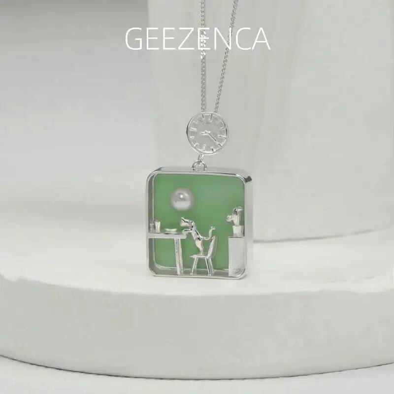 GEEZENCA 925 Sterling Silver G - Pearl Trim Chain reseña y precio