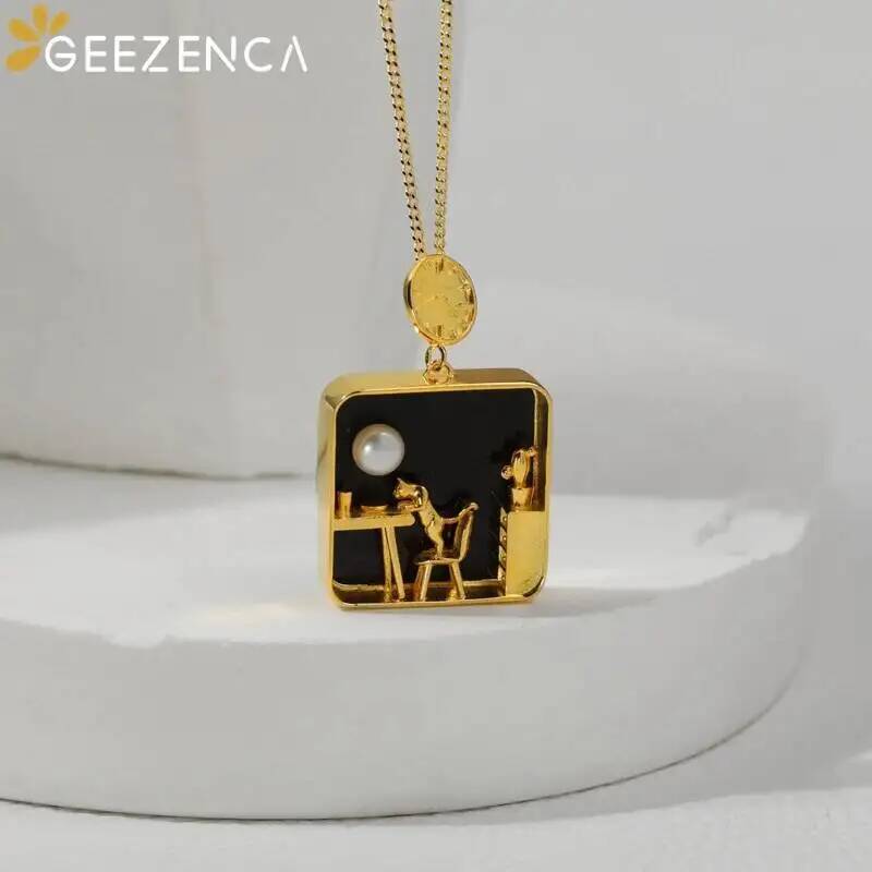 GEEZENCA 925 Sterling Silver G - Pearl Trim Chain reseña y precio