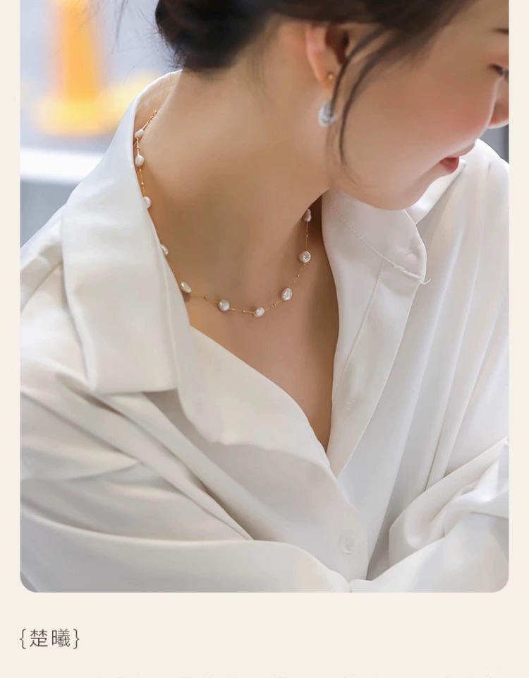 Fine Jewelry Real 18K Gold Nec - Pearl Trim Chain reseña y precio