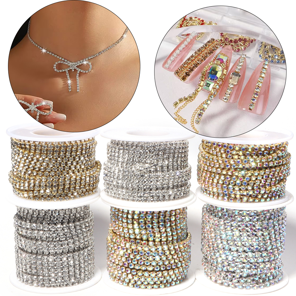 10Yards Glitter Rhinestone Cla - Sew On Rhinestone reseña y precio