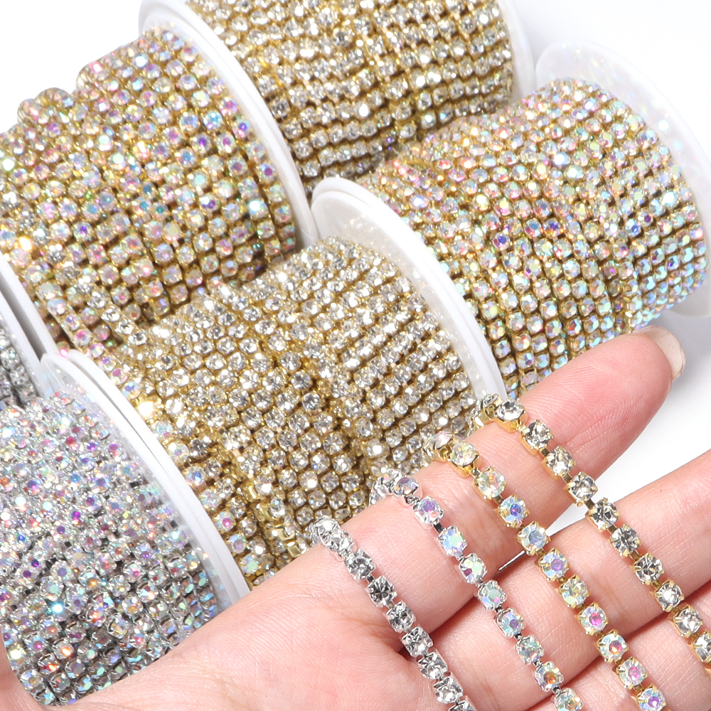 10Yards Glitter Rhinestone Cla - Sew On Rhinestone reseña y precio