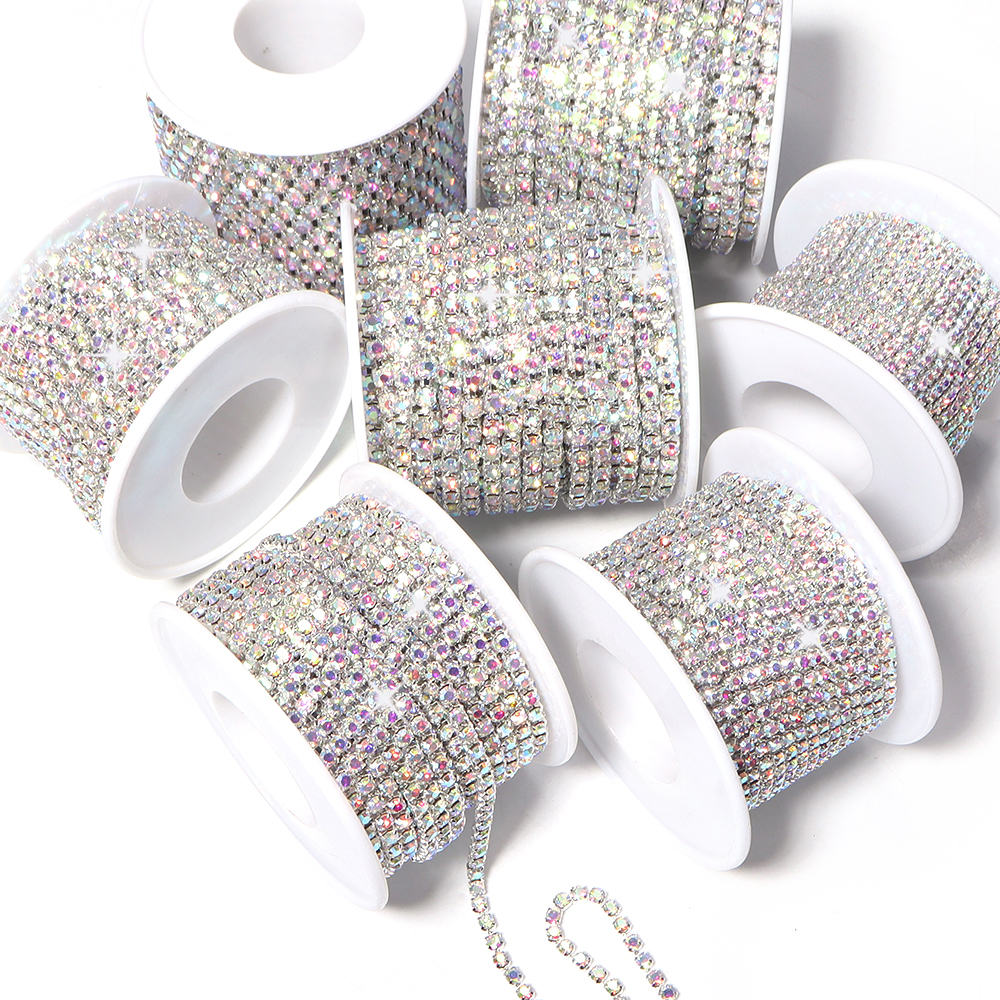 10Yards Glitter Rhinestone Cla - Sew On Rhinestone reseña y precio