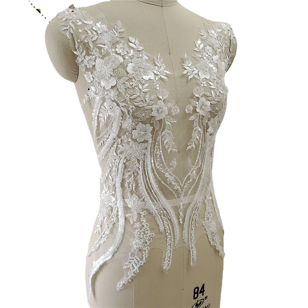 New Beaded Sequins Lace Mirror - Applique Patch Flower reseña y precio