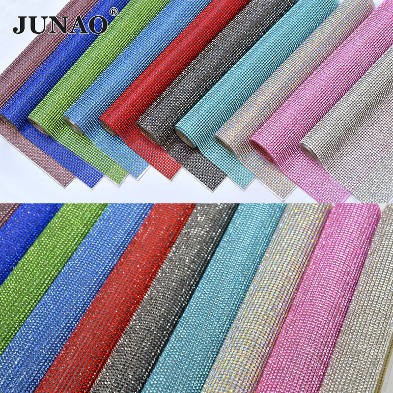 JUNAO 24x40cm Light Peach Self - Hotfix Rhinestone Sheet reseña y precio