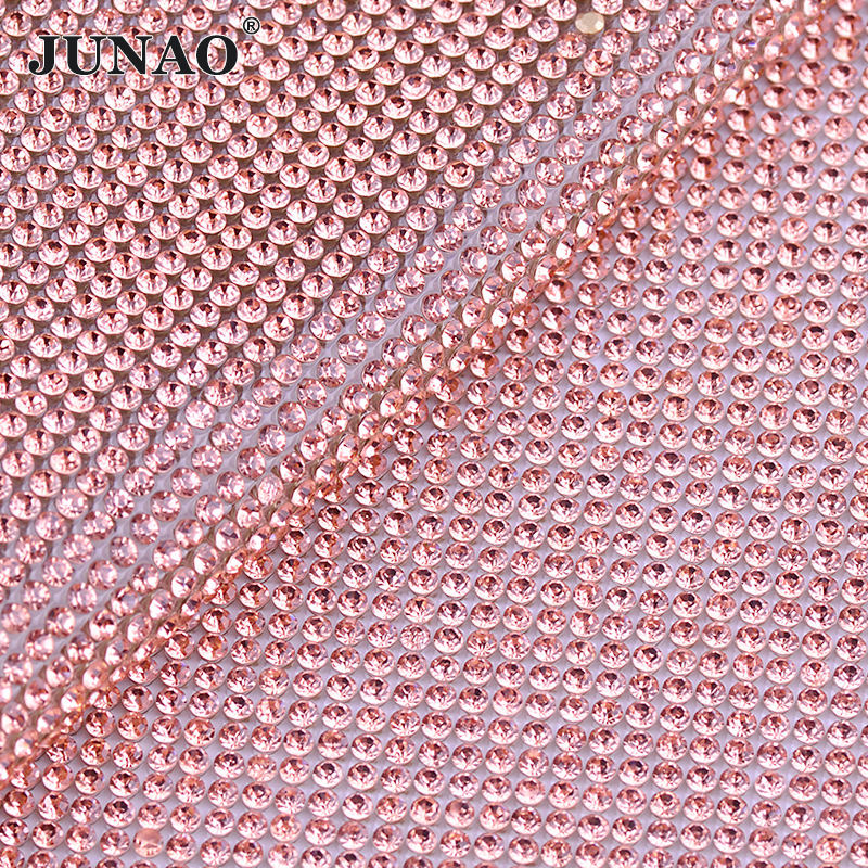 JUNAO 24x40cm Light Peach Self - Hotfix Rhinestone Sheet reseña y precio