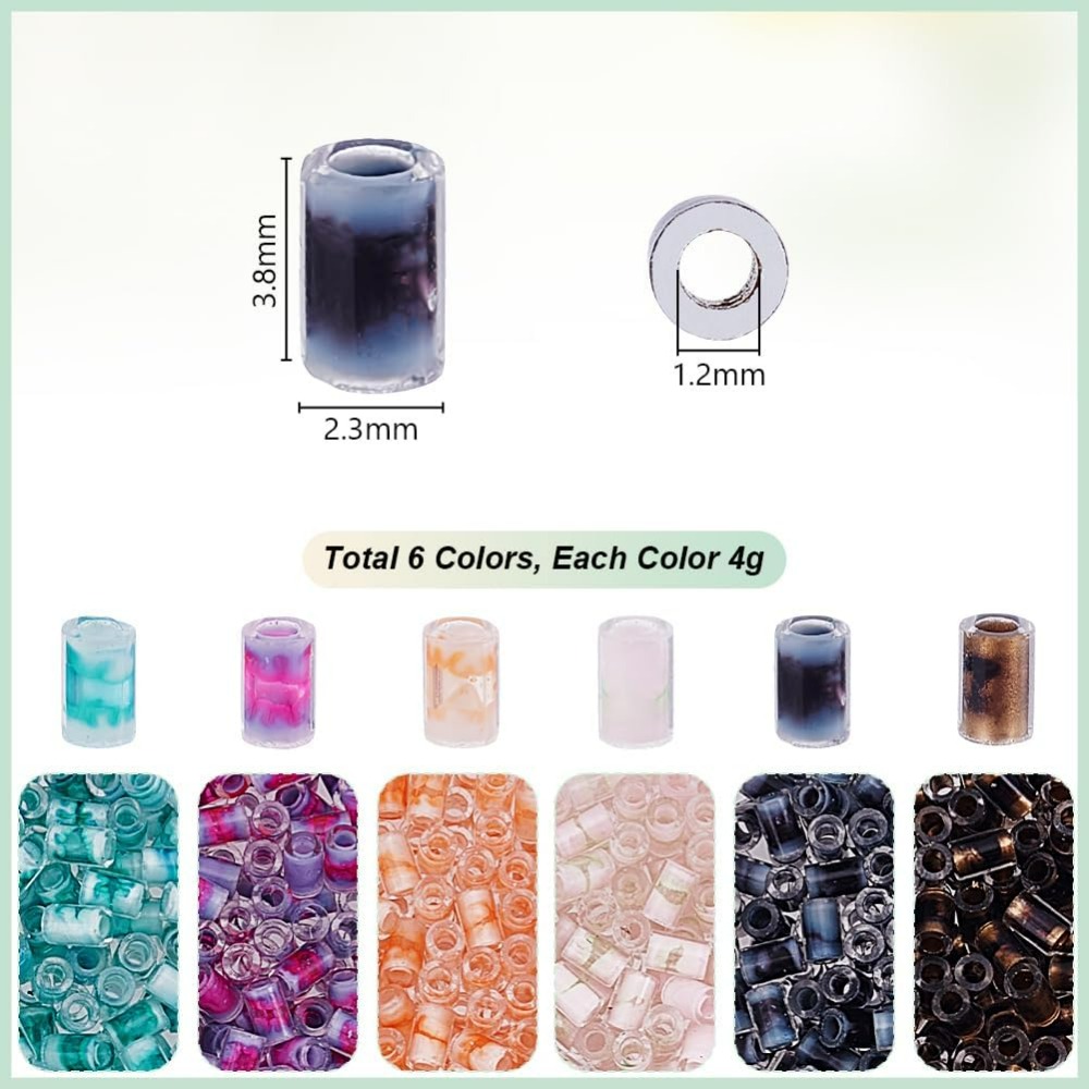 720pcs 6 Colors Tube Beads 24g - Embroidery Craft reseña y precio