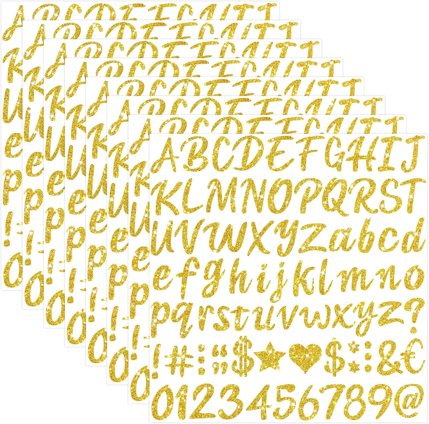 664 Pcs/8Sheets Gold Glitter A - Glitter Vinyl Roll reseña y precio