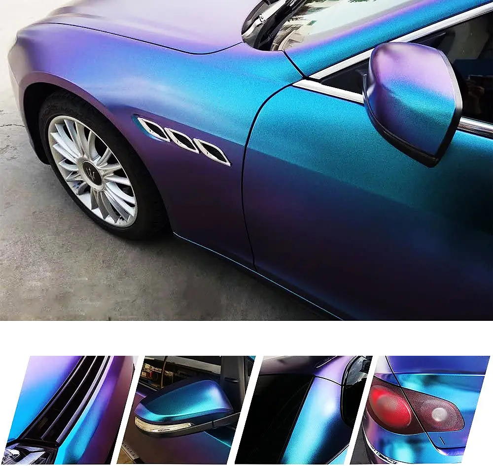Matte Purple Blue Pearl Glitte - Glitter Vinyl Roll reseña y precio