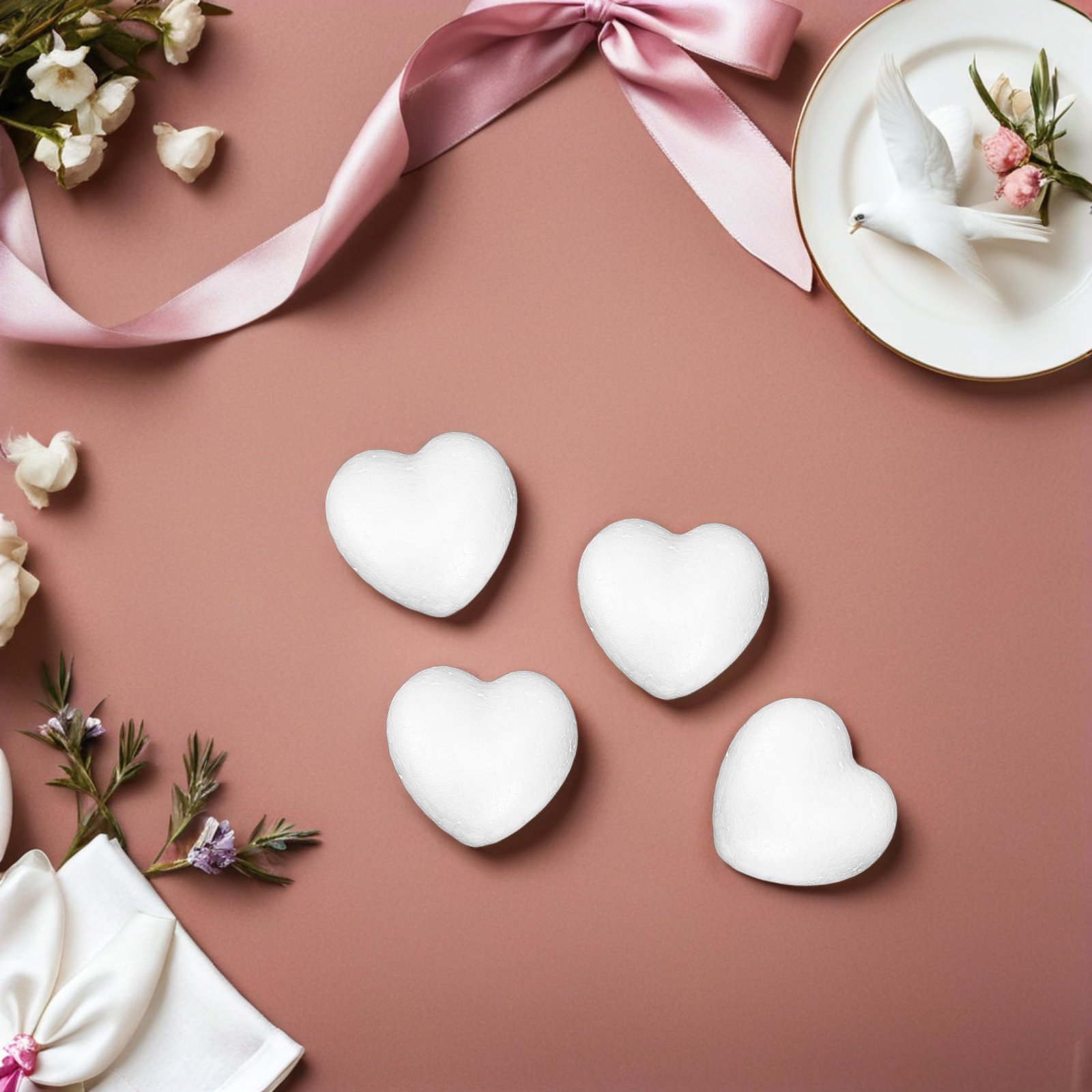 20Pcs Blank Heart Foam Balls L - Craft Embellishments reseña y precio