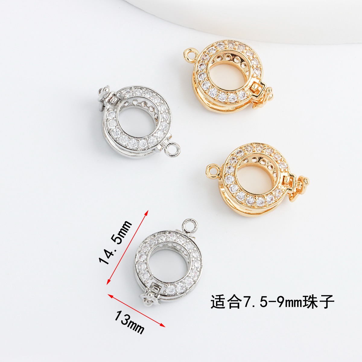 18K Real Gold-plated Zircon Ro - Pearl Trim Chain reseña y precio