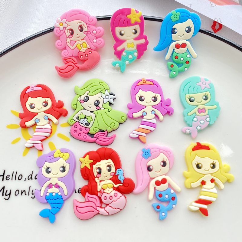 10pcs New Cute Cartoon Mermaid - Embellishment Glue Craft reseña y precio