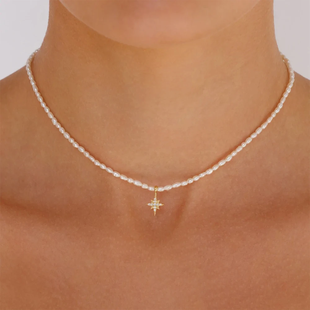 BOAKO Pearl Necklace Silver 92 - Pearl Trim Chain reseña y precio