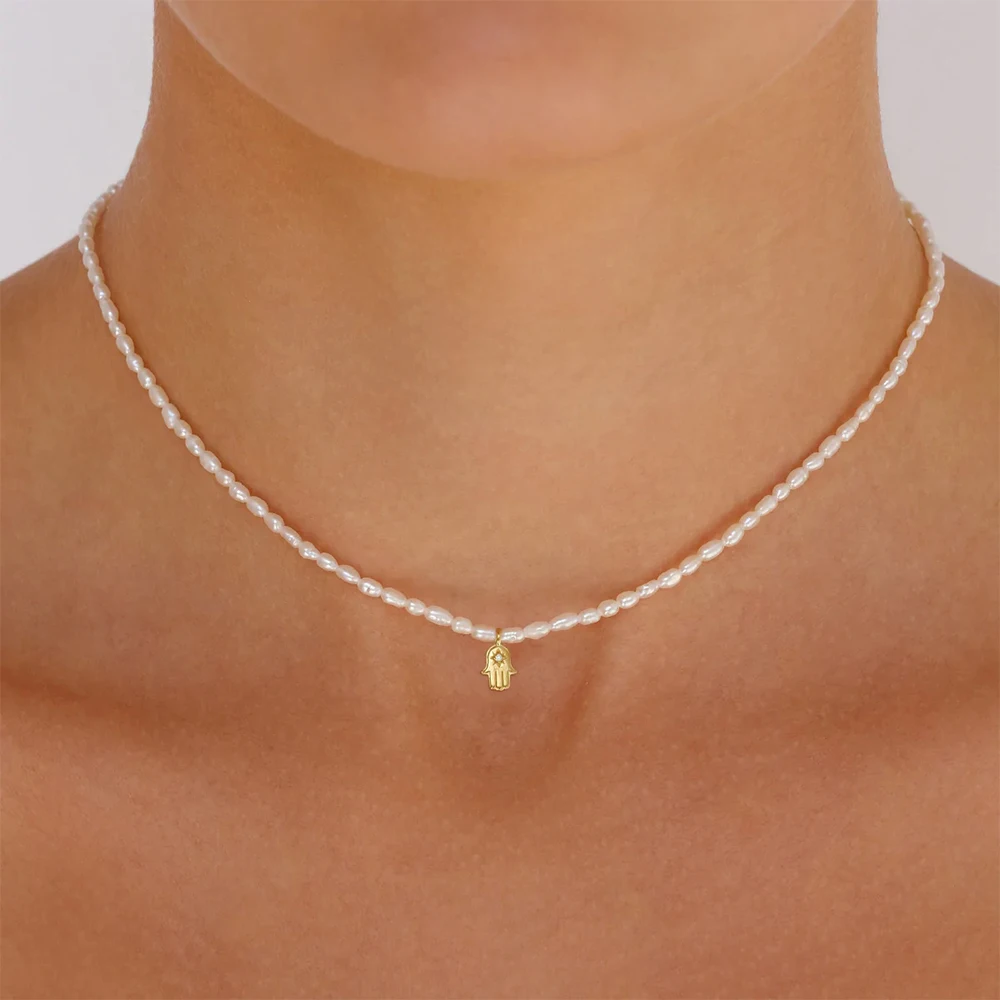 BOAKO Pearl Necklace Silver 92 - Pearl Trim Chain reseña y precio