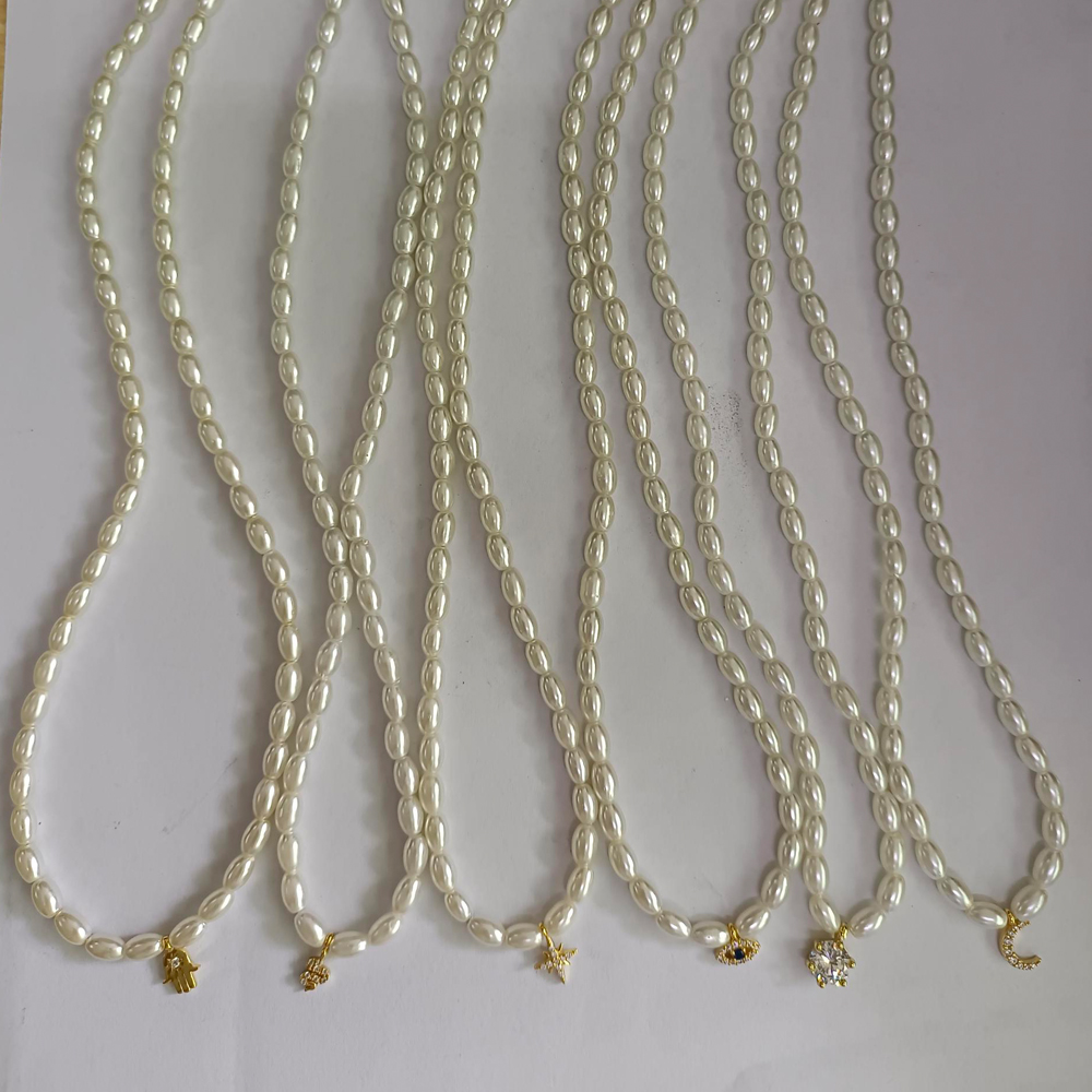 BOAKO Pearl Necklace Silver 92 - Pearl Trim Chain reseña y precio