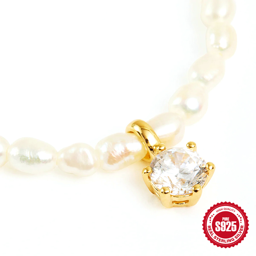 BOAKO Pearl Necklace Silver 92 - Pearl Trim Chain reseña y precio