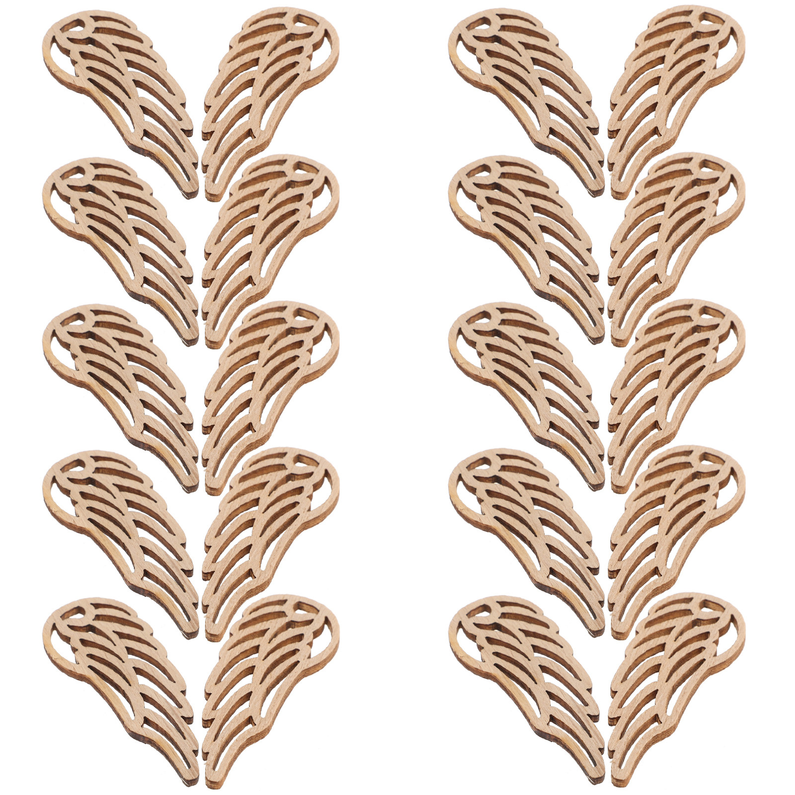 50Pcs Natural Wood Angel Wings - Christmas Craft Embellishment reseña y precio