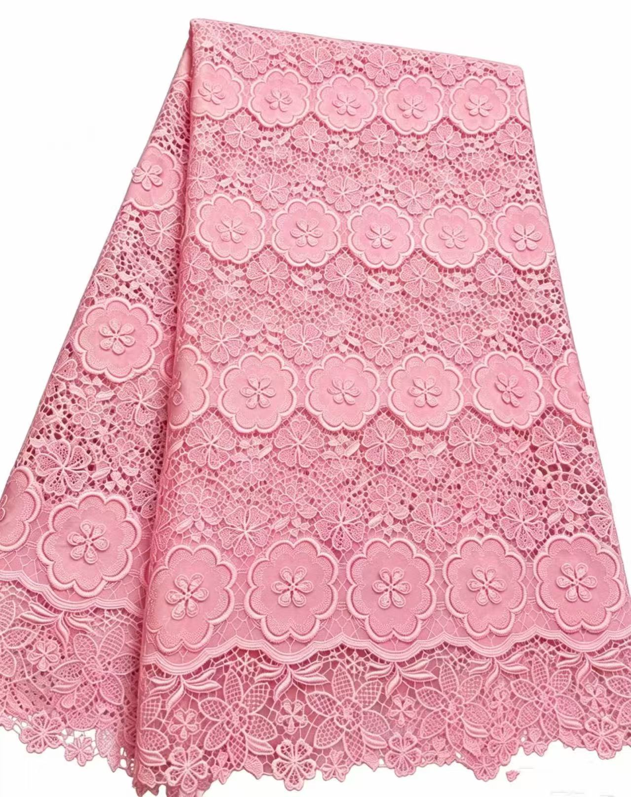 African Guipure Cord Lace Fabr - Sew On Rhinestone reseña y precio