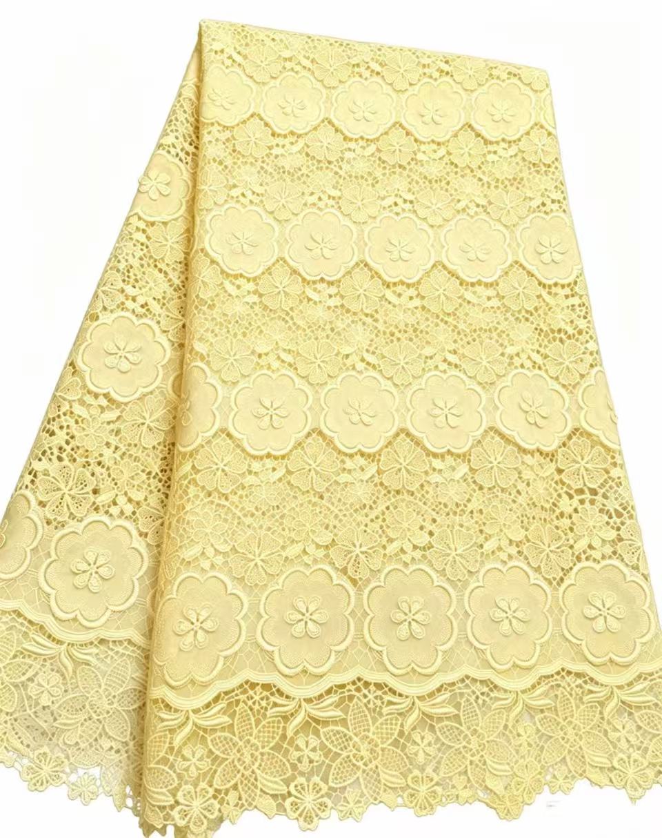African Guipure Cord Lace Fabr - Sew On Rhinestone reseña y precio
