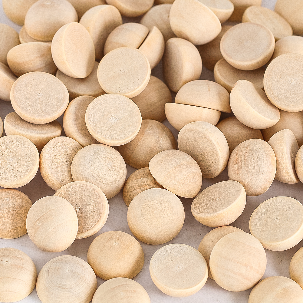 120pcs 15mm Half Wood Balls Un - Craft Embellishments reseña y precio