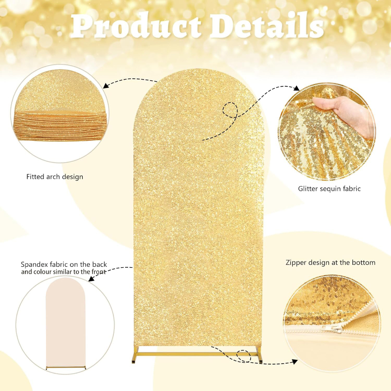 4 Colors 7 Sizes Sequin Arch F - Sequin Fabric Panel reseña y precio