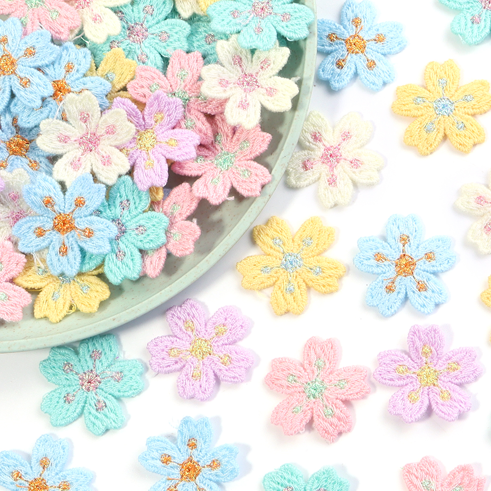 20pcs/lot Colorful 2.4cm Embro - Applique Patch Flower reseña y precio