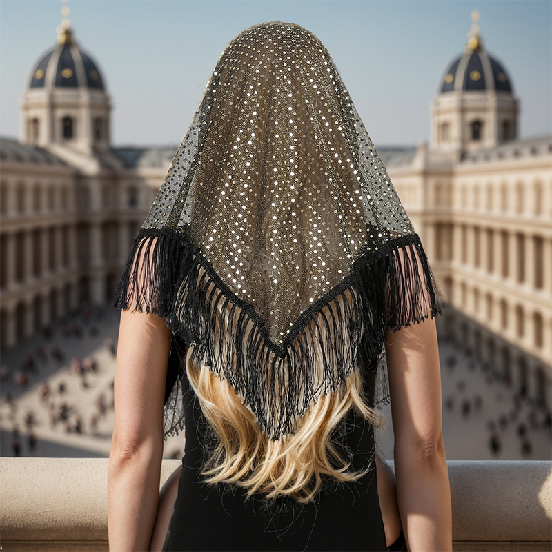 2024 Fashion Triangle Scarf Ha - Tassel Fringe Trim reseña y precio