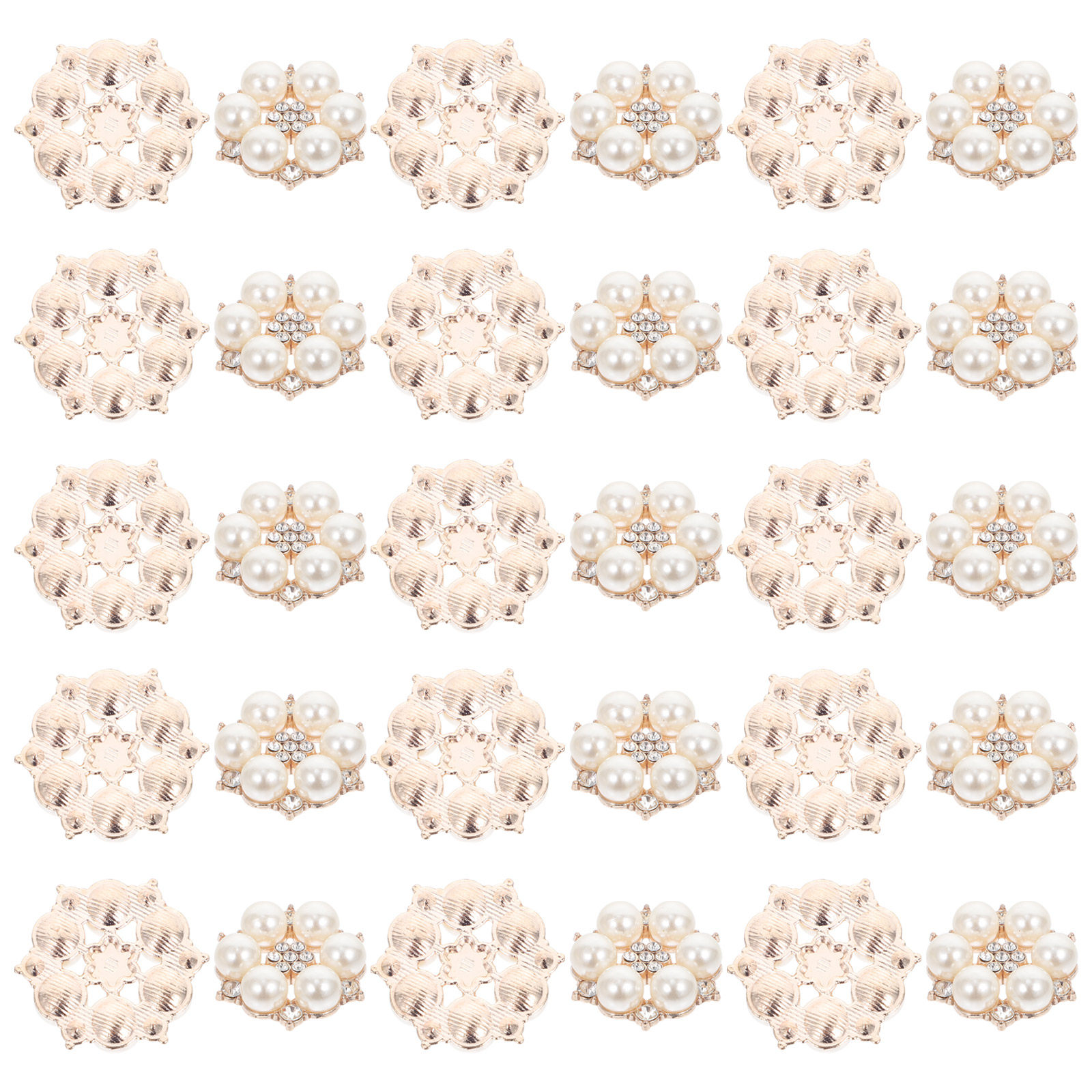 30Pcs Pearl Flower Buttons DIY - Craft Embellishments reseña y precio