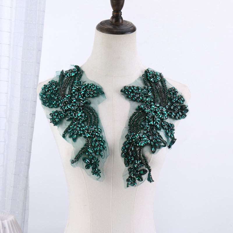 Beaded floral appliqués, hand- - Sew On Rhinestone reseña y precio