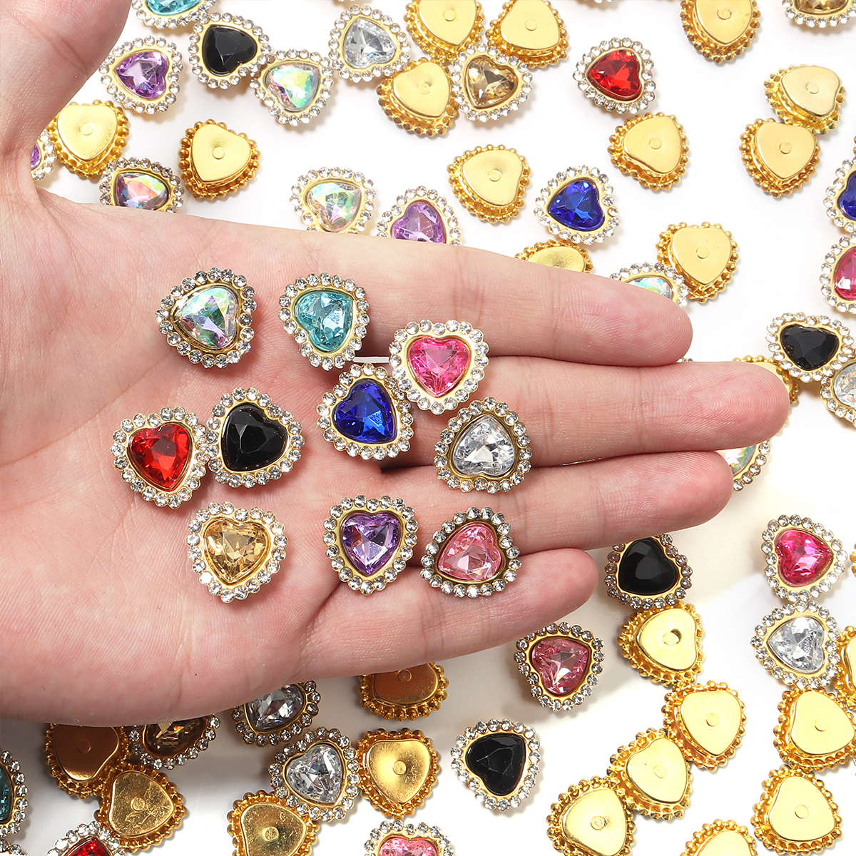 20Pcs Love Heart Acrylic Rhine - Sew On Rhinestone reseña y precio