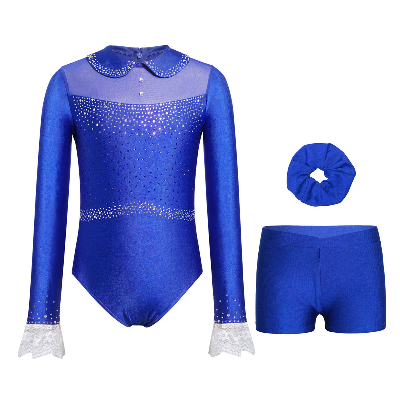 Girls Skating Ballet Dance Leo - Rhinestone Banding Trim reseña y precio