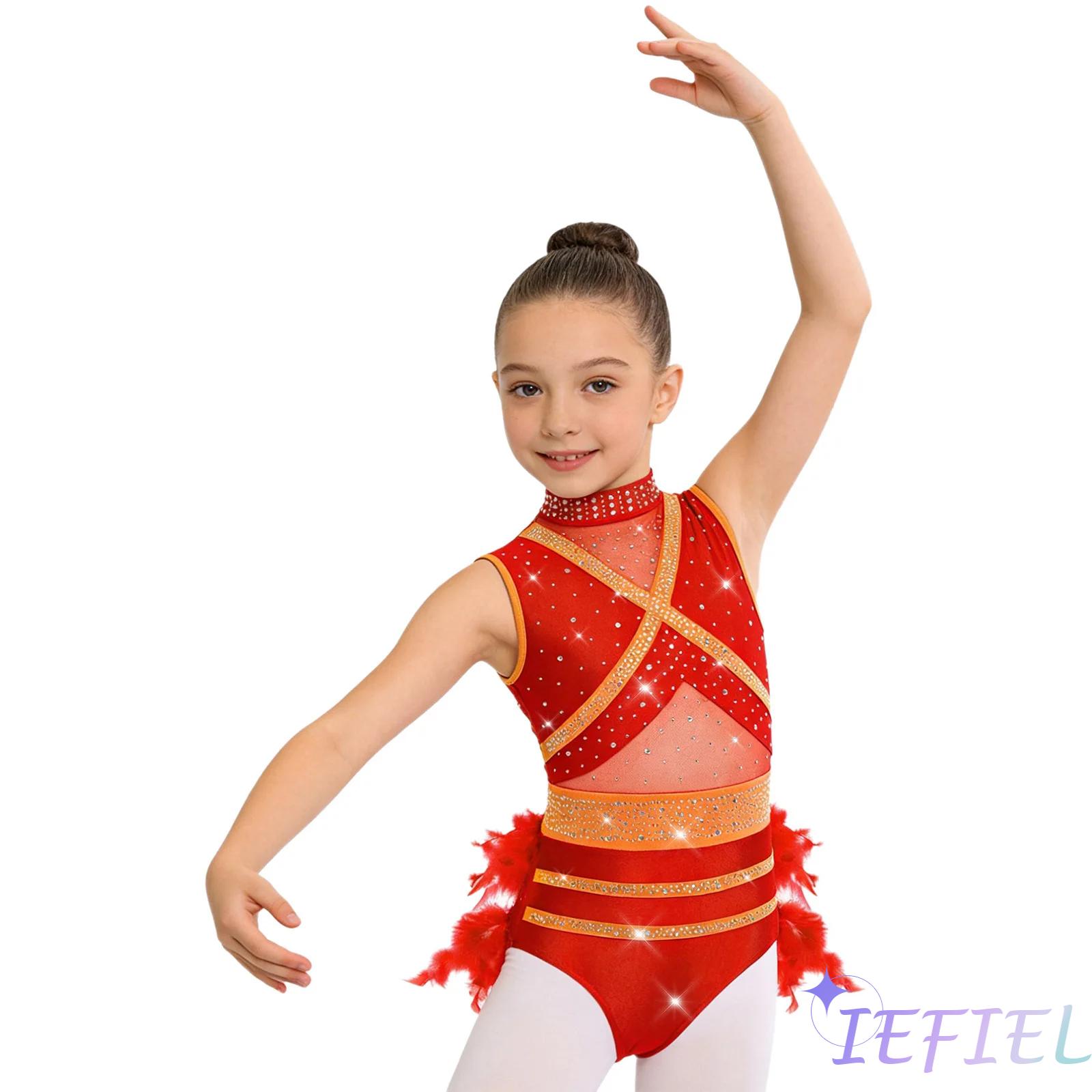 Kids Girls Latin Ballet Dance  - Rhinestone Banding Trim reseña y precio