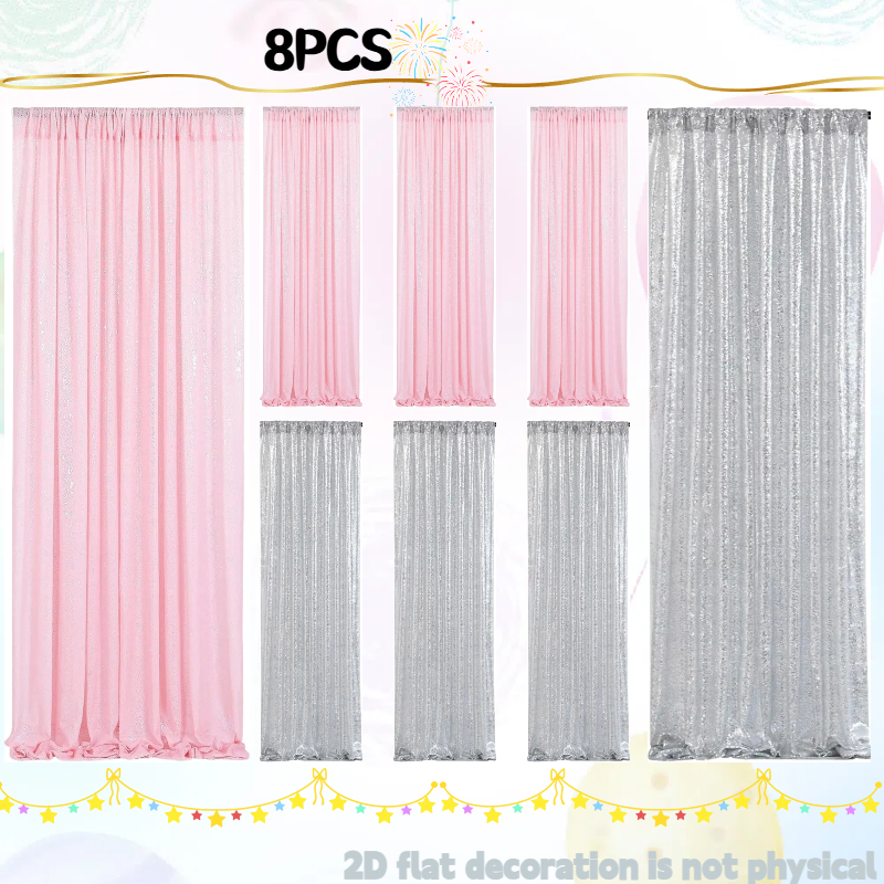 Pink&Silver Sequin Backdrop 2f - Sequin Fabric Panel reseña y precio