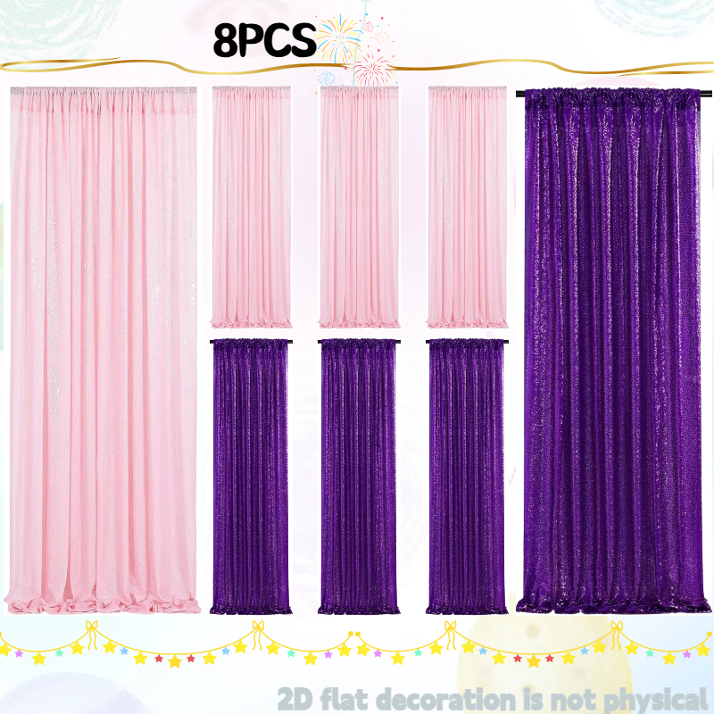 Pink&Silver Sequin Backdrop 2f - Sequin Fabric Panel reseña y precio