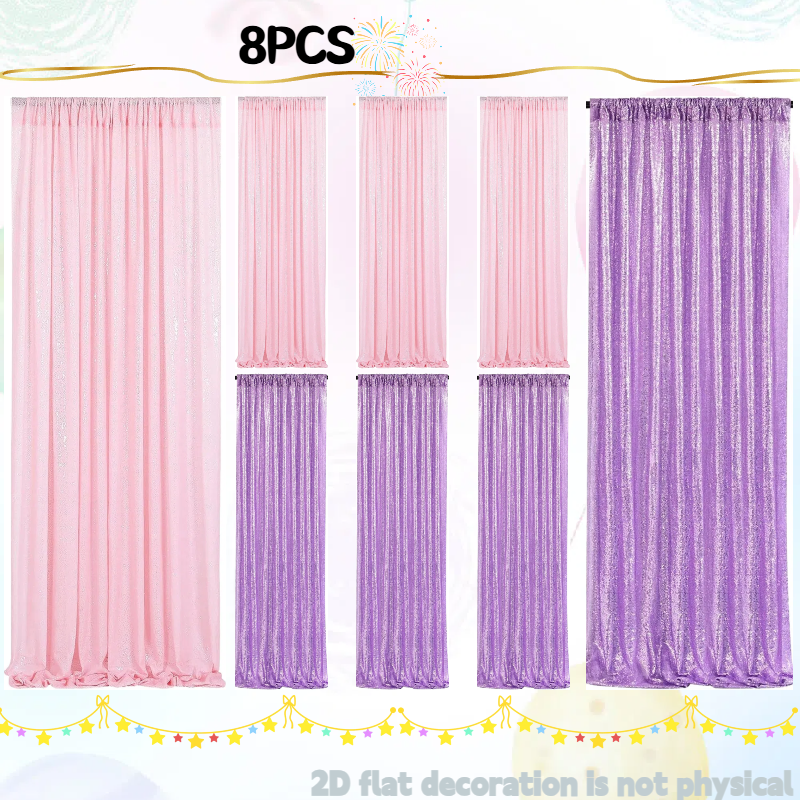 Pink&Silver Sequin Backdrop 2f - Sequin Fabric Panel reseña y precio