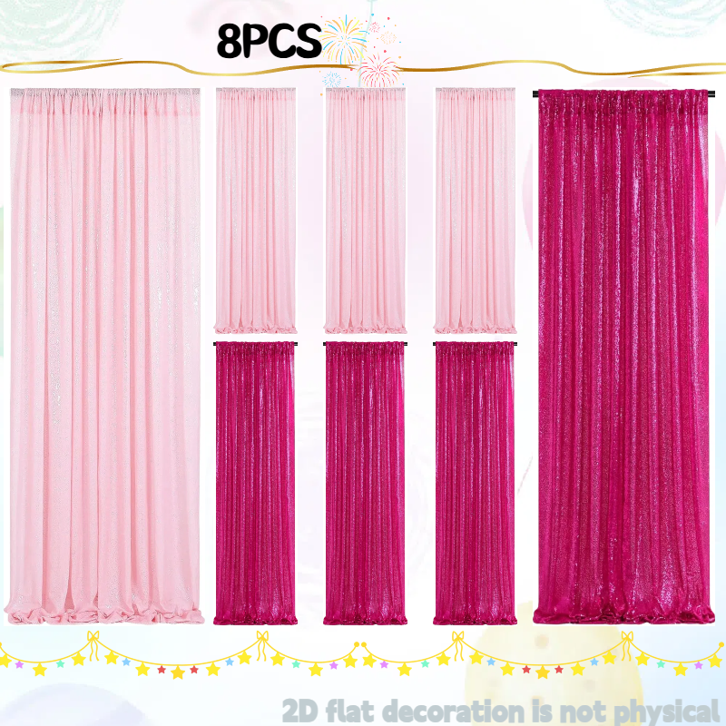 Pink&Silver Sequin Backdrop 2f - Sequin Fabric Panel reseña y precio